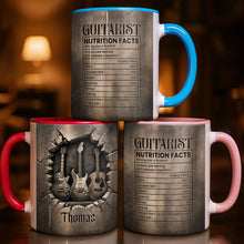 Load image into Gallery viewer, Personalized Music Accent Mug Custom Guitar Design Gift for Him
