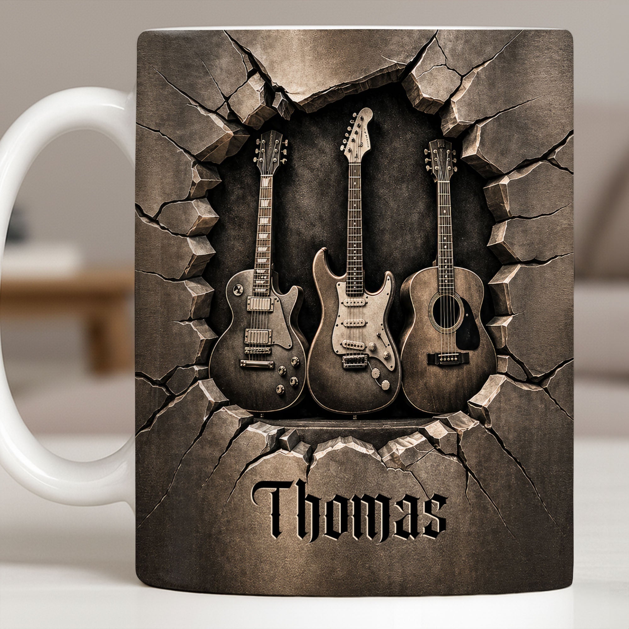 Personalized Music Mug Custom Gift for Guitar Lovers Dad