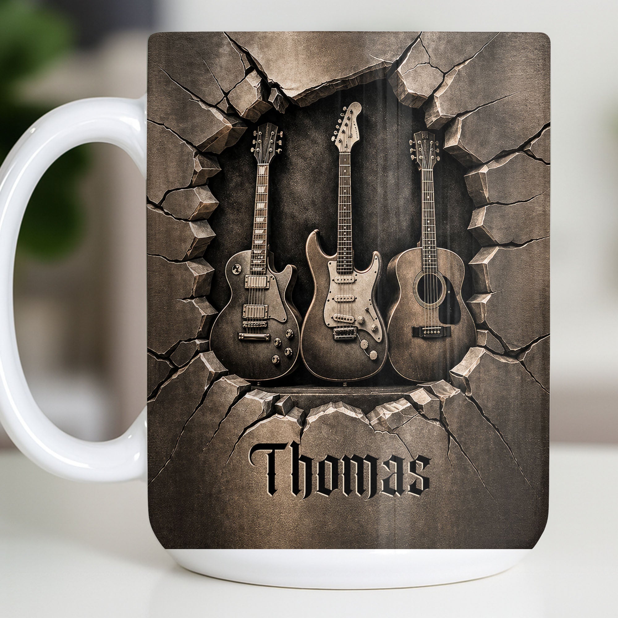 Personalized Music Mug Custom Gift for Guitar Lovers Dad
