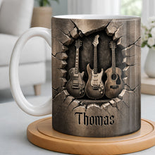 Load image into Gallery viewer, Personalized Music Mug Custom Gift for Guitar Lovers Dad
