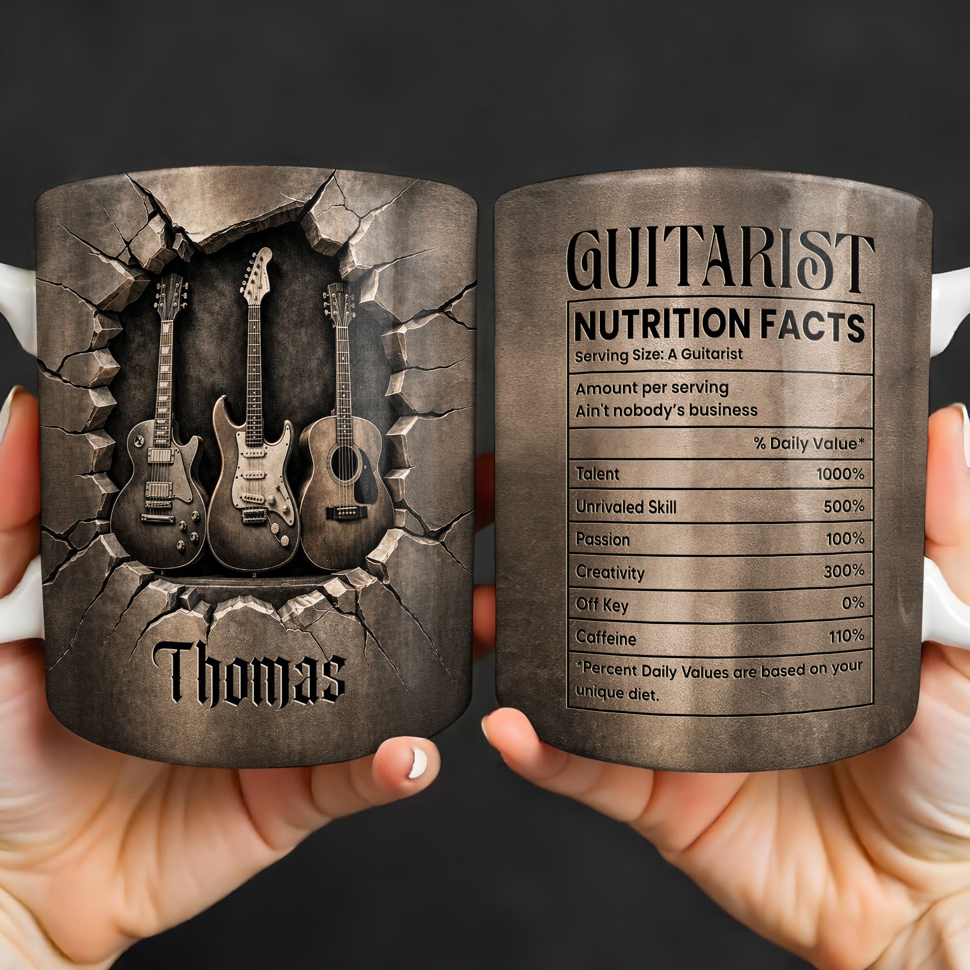 Personalized Music Mug Custom Gift for Guitar Lovers Dad
