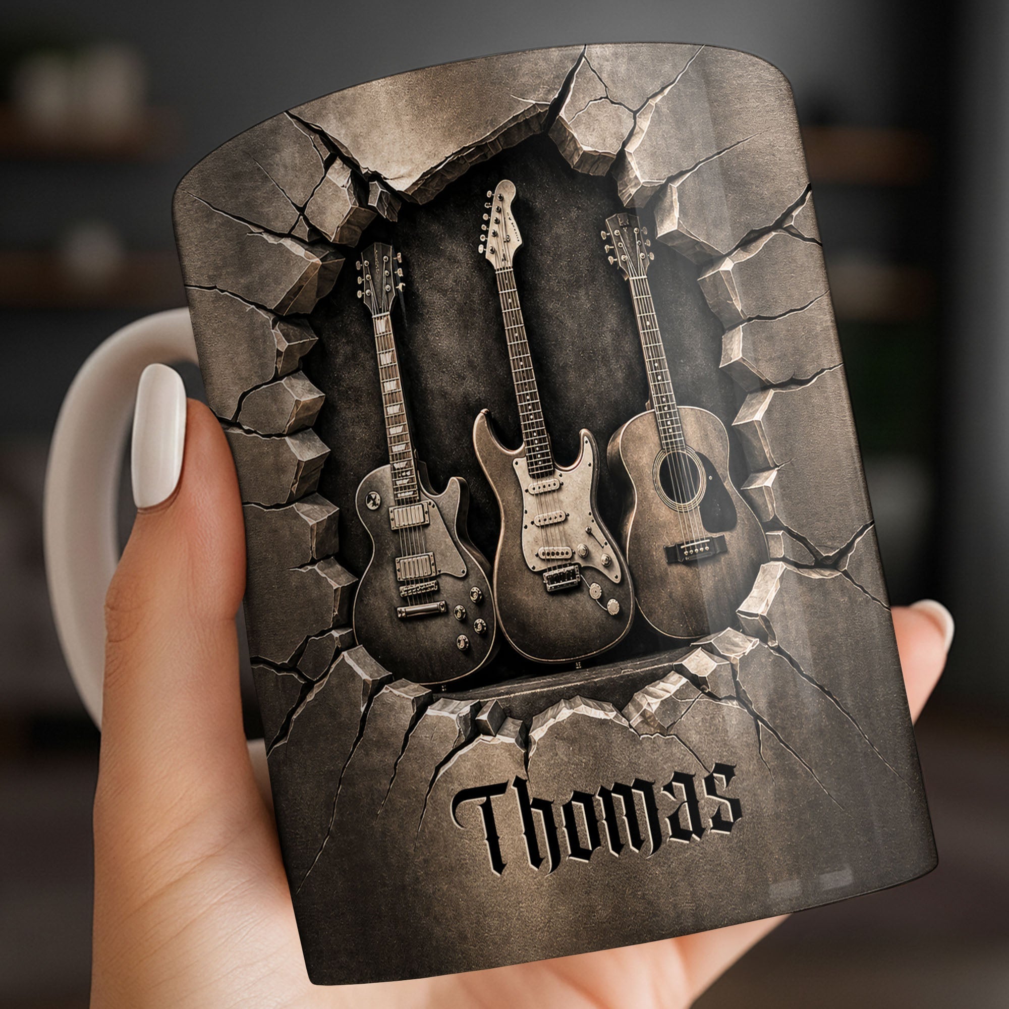 Personalized Music Mug Custom Gift for Guitar Lovers Dad