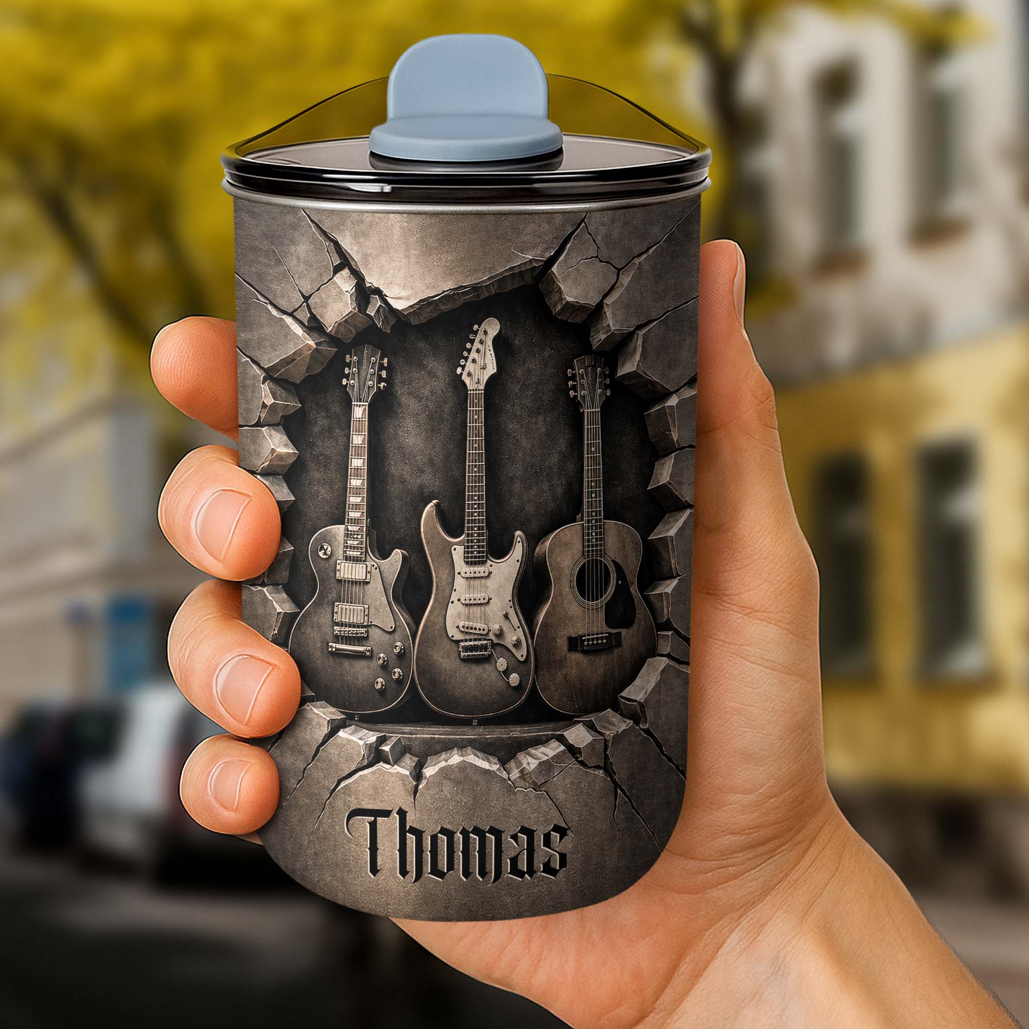 Personalized Guitarist Nutrition Facts 10oz Tumbler Gift for Music Lovers
