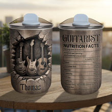 Load image into Gallery viewer, Personalized Guitarist Nutrition Facts 10oz Tumbler Gift for Music Lovers
