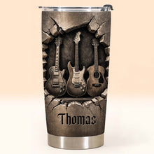 Load image into Gallery viewer, Personalized Stainless Steel Tumbler with Guitar Design Custom Gift for Dad
