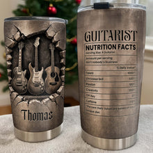 Load image into Gallery viewer, Personalized Stainless Steel Tumbler with Guitar Design Custom Gift for Dad
