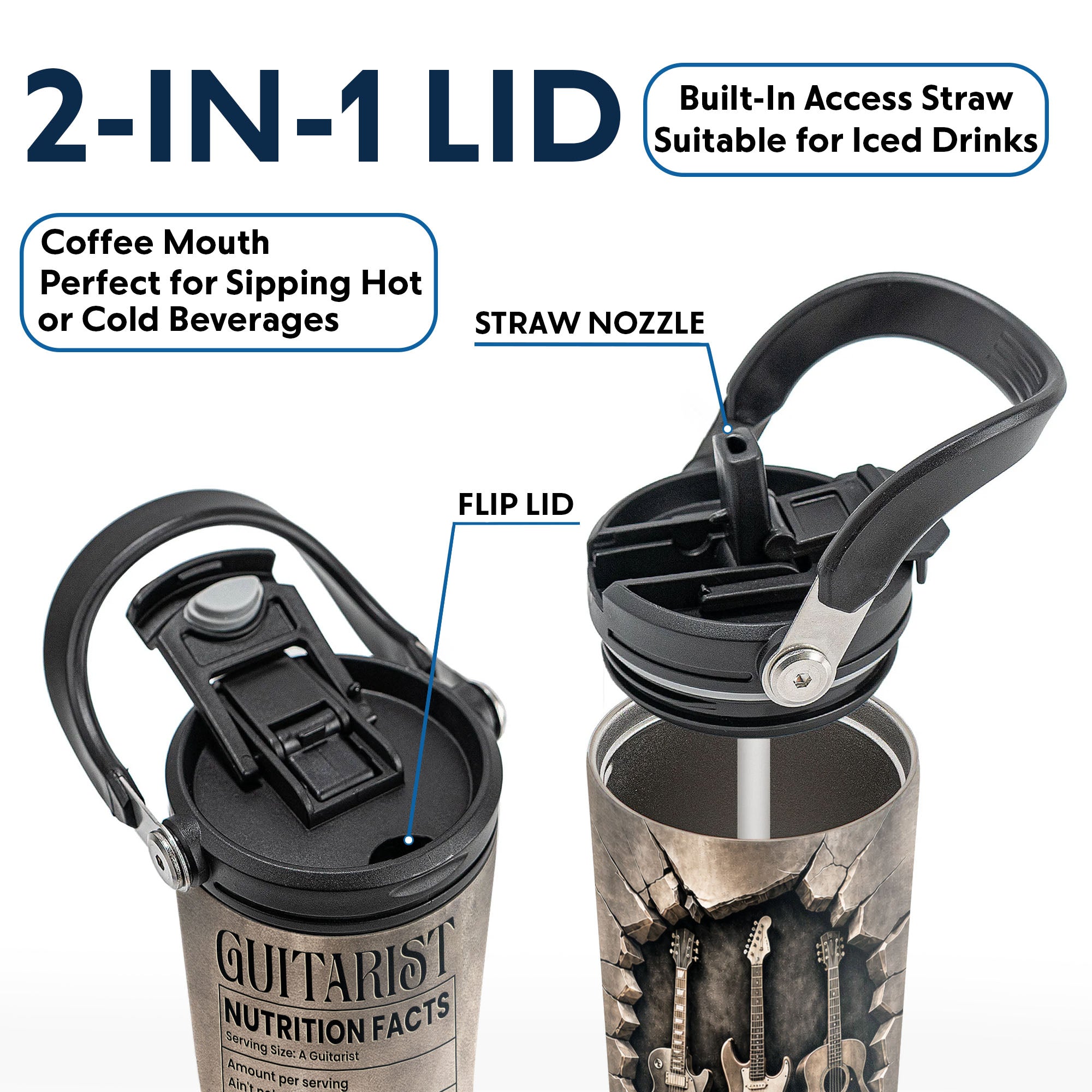 Personalized 30oz Tumbler Custom Name Gift for Music Lovers