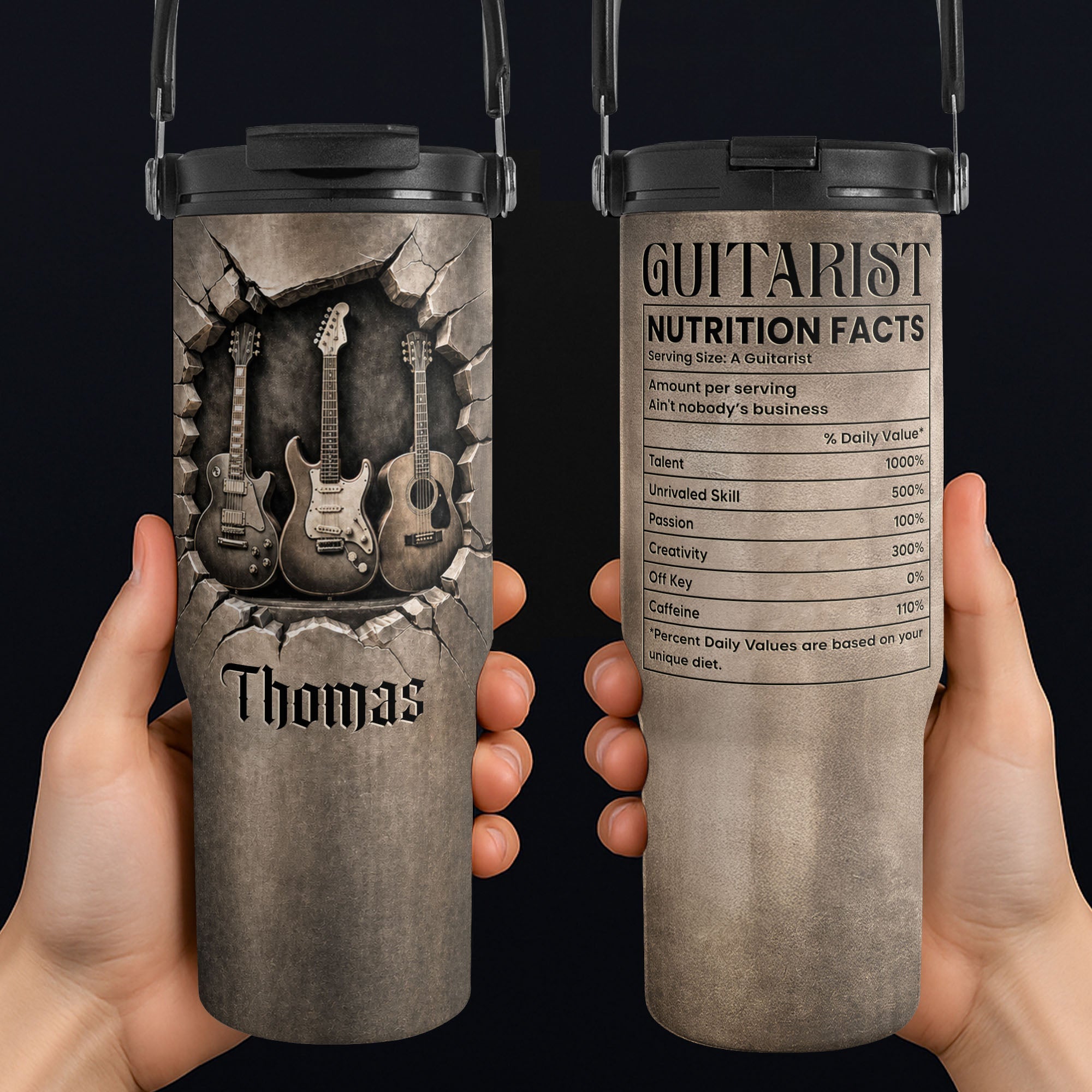 Personalized 30oz Tumbler Custom Name Gift for Music Lovers