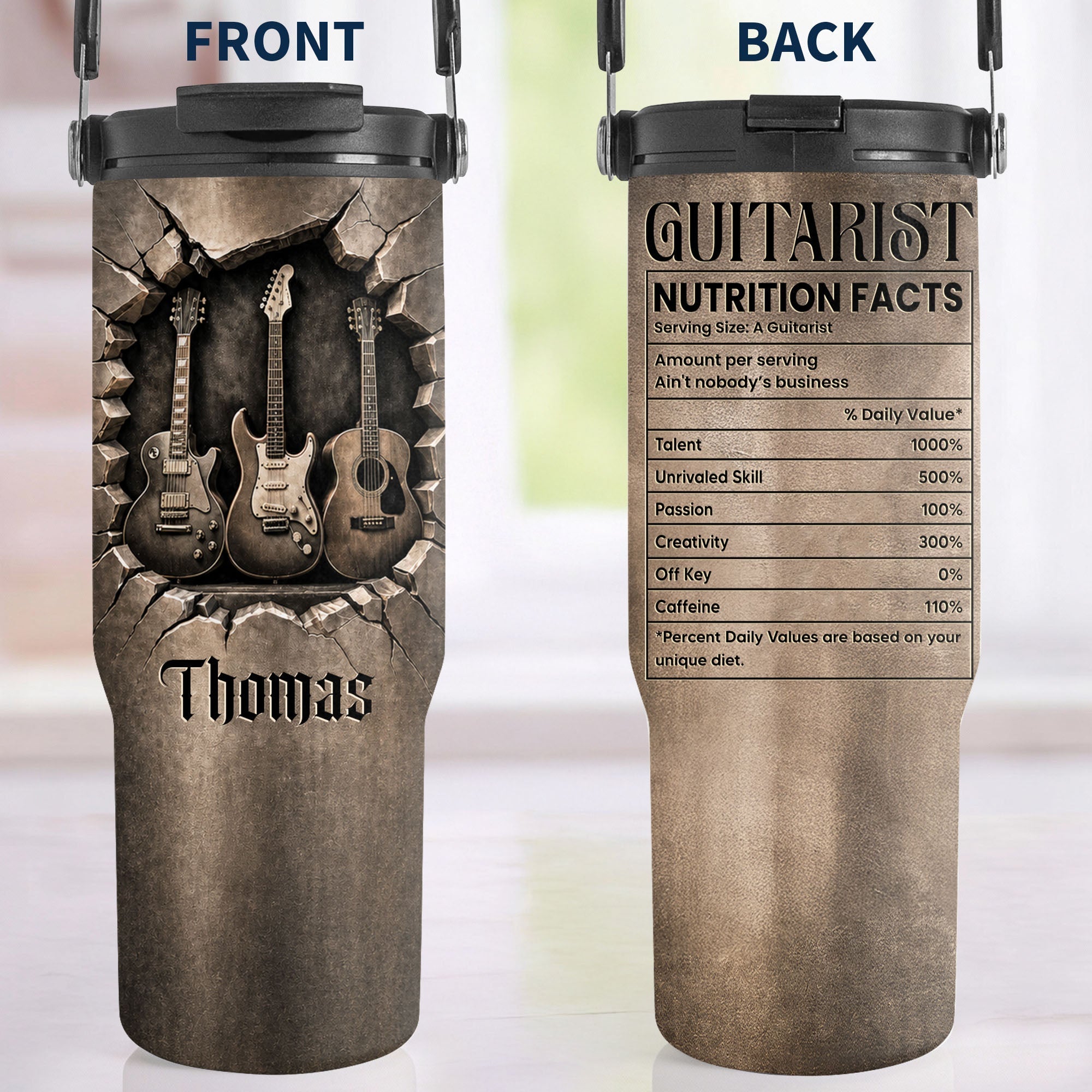 Personalized 30oz Tumbler Custom Name Gift for Music Lovers
