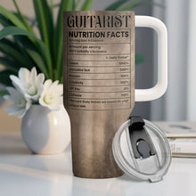 Load image into Gallery viewer, Personalized Guitarist Nutrition Facts Tumbler Custom Name 40oz Gift for Music Lovers
