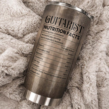Load image into Gallery viewer, Personalized Guitarist Nutrition Facts Tumbler 20oz Gift for Him
