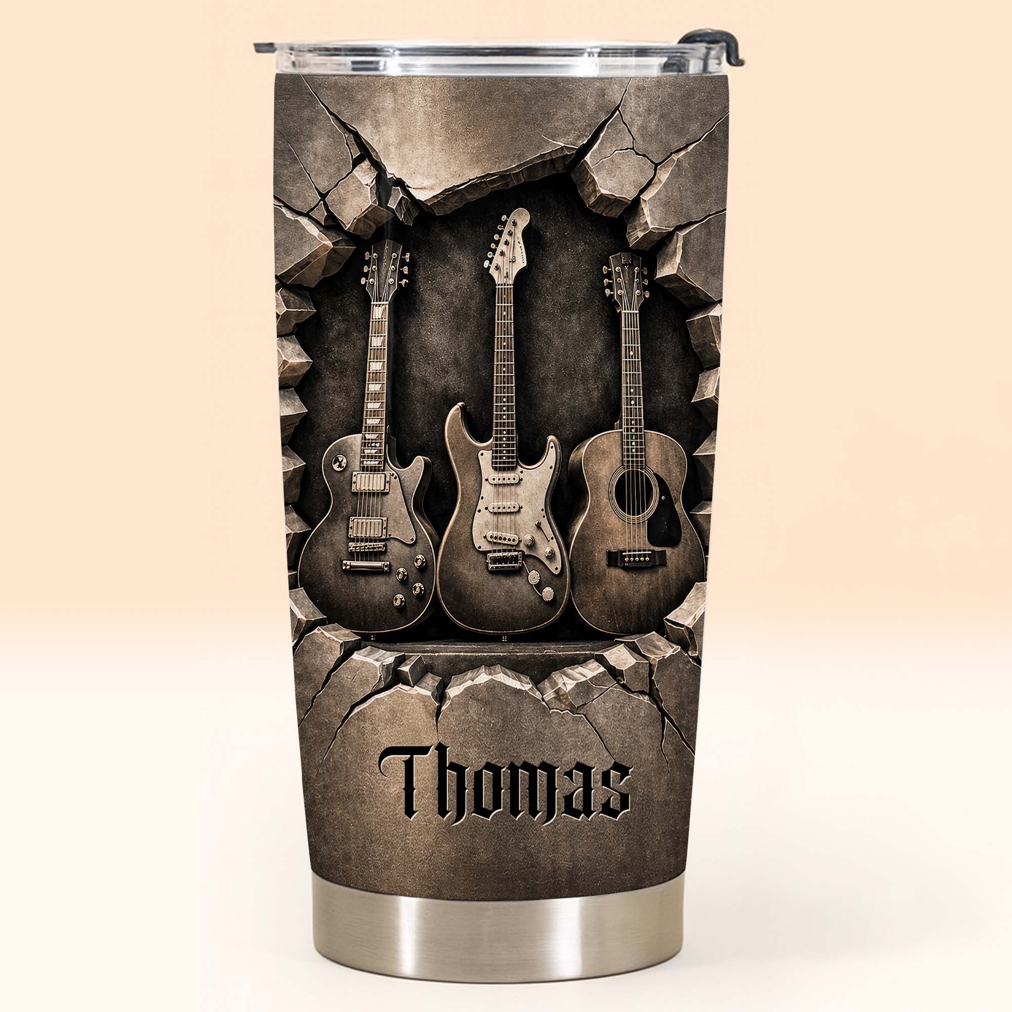 Personalized Music Tumbler Custom Name Gift for Dad 20oz 30oz