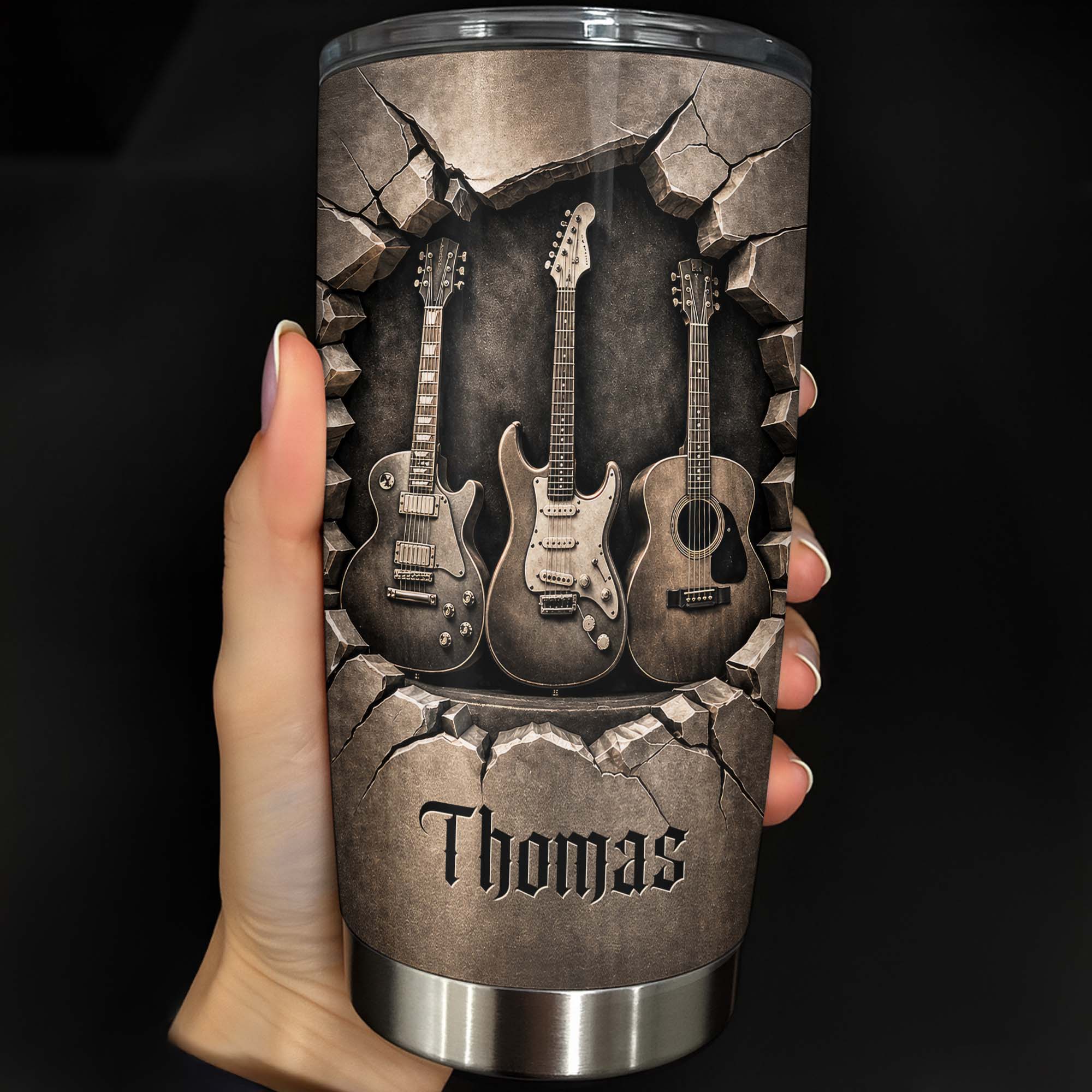 Personalized Music Tumbler Custom Name Gift for Dad 20oz 30oz