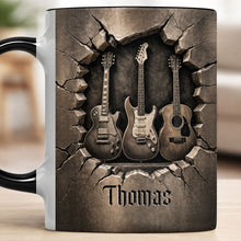 Load image into Gallery viewer, Personalized 3D Guitar Accent Mug Custom Gift for Music Lovers
