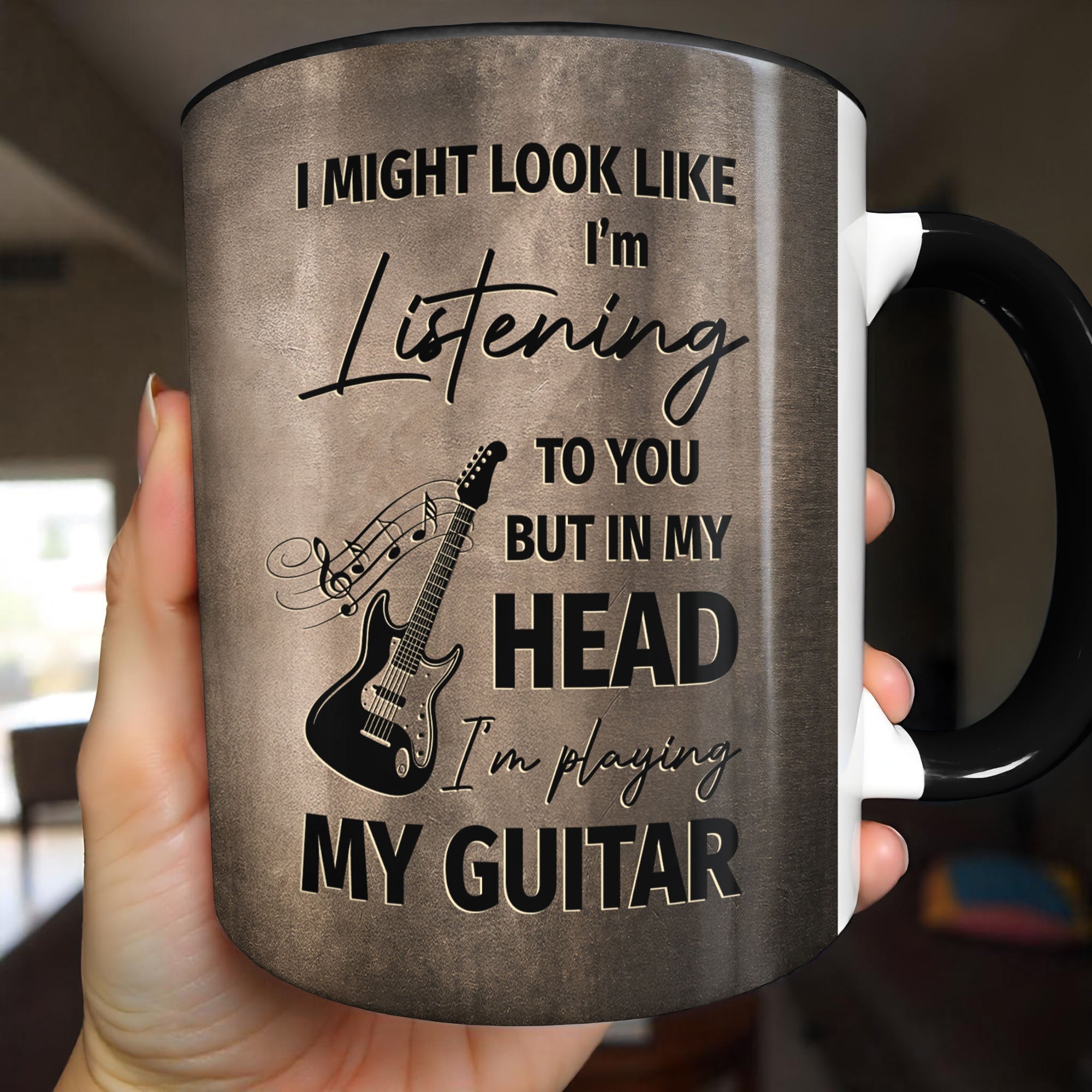 Personalized 3D Guitar Accent Mug Custom Gift for Music Lovers