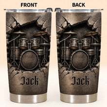 Load image into Gallery viewer, Personalized Drum Kit Stainless Steel Tumbler Custom Gift for Drummer
