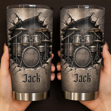 Load image into Gallery viewer, Personalized Drum Kit Stainless Steel Tumbler Custom Gift for Drummer

