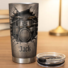 Load image into Gallery viewer, Personalized Drum Kit Stainless Steel Tumbler Custom Gift for Drummer
