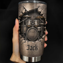 Load image into Gallery viewer, Personalized Drum Kit Stainless Steel Tumbler Custom Gift for Drummer

