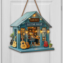 Load image into Gallery viewer, Personalized Wide Birch Wood Sign for Guitar Lovers - Custom Studio Decor
