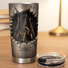 Load image into Gallery viewer, Personalized Music Lover Tumbler with Saxophones Custom Name Gift for Dad
