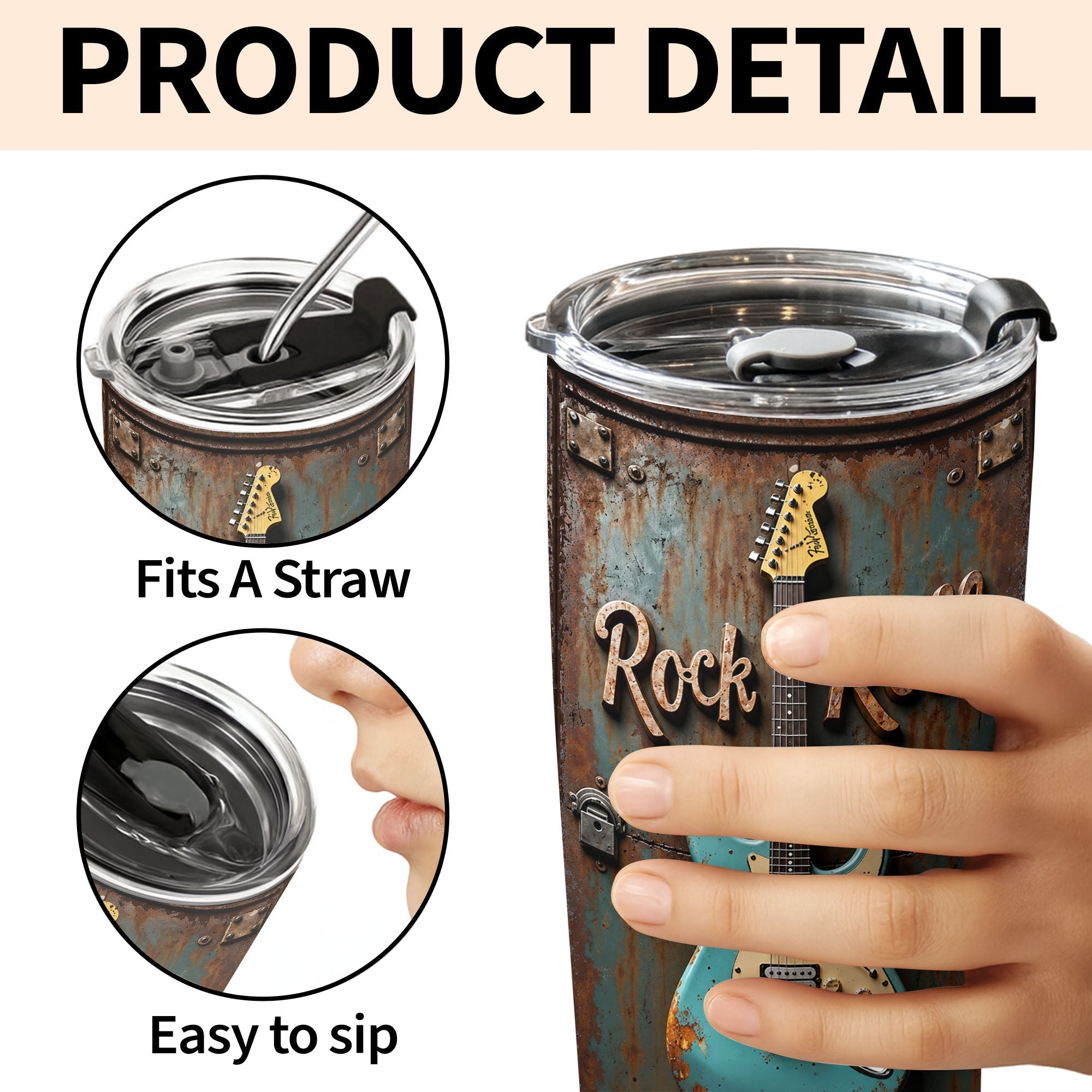 Personalized Stainless Steel Tumbler Custom Music Gift for Dad