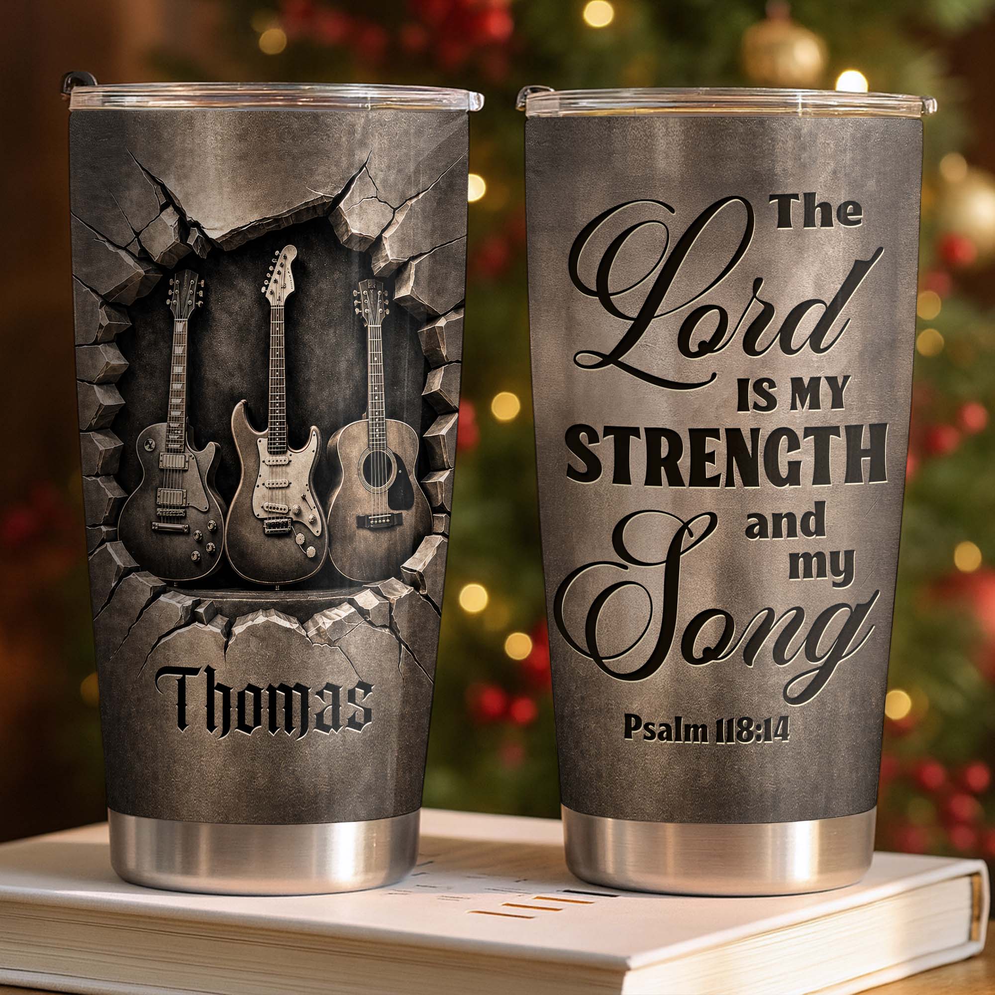 Personalized 20oz Stainless Steel Tumbler Gift for Dad - Christian Music Lovers