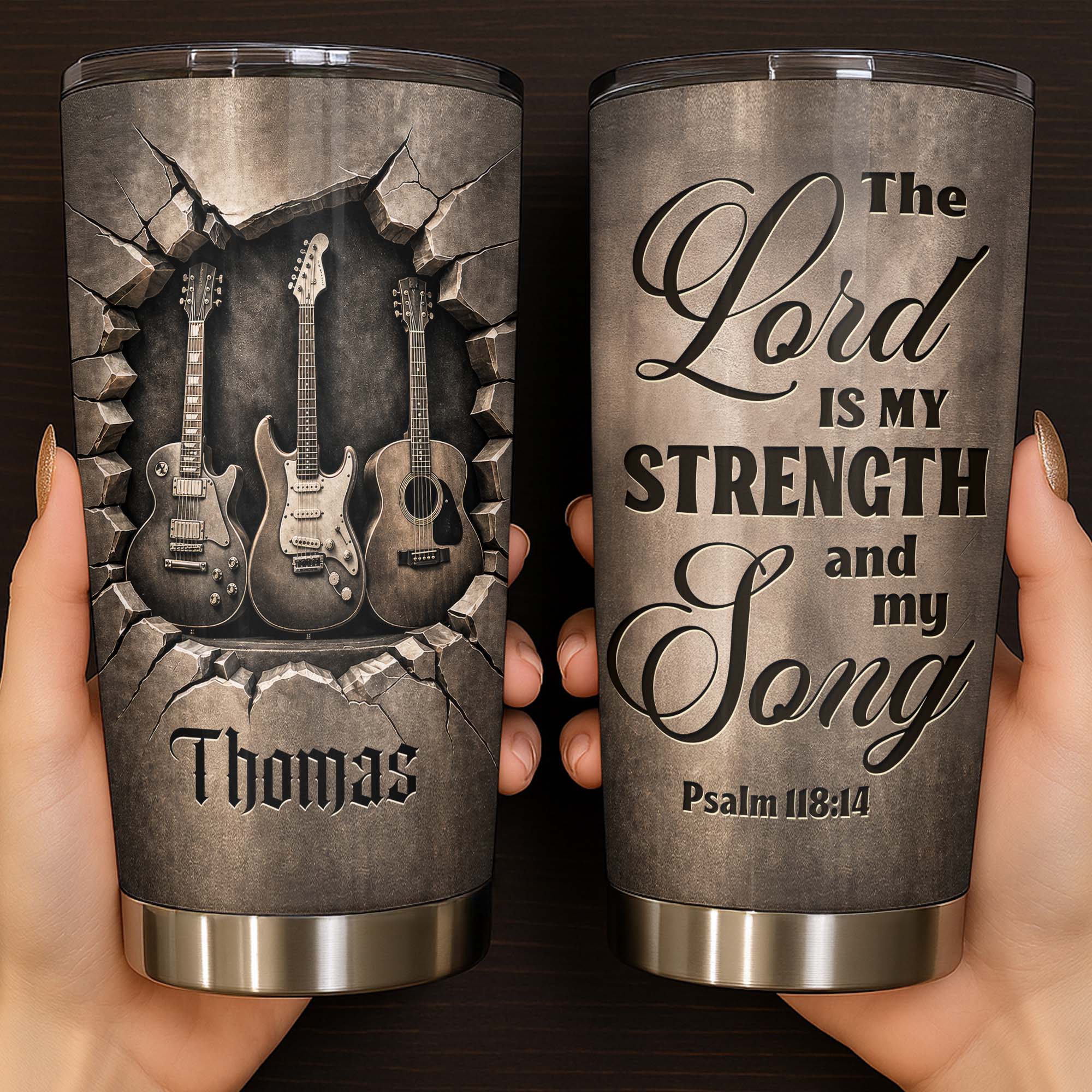 Personalized 20oz Stainless Steel Tumbler Gift for Dad - Christian Music Lovers