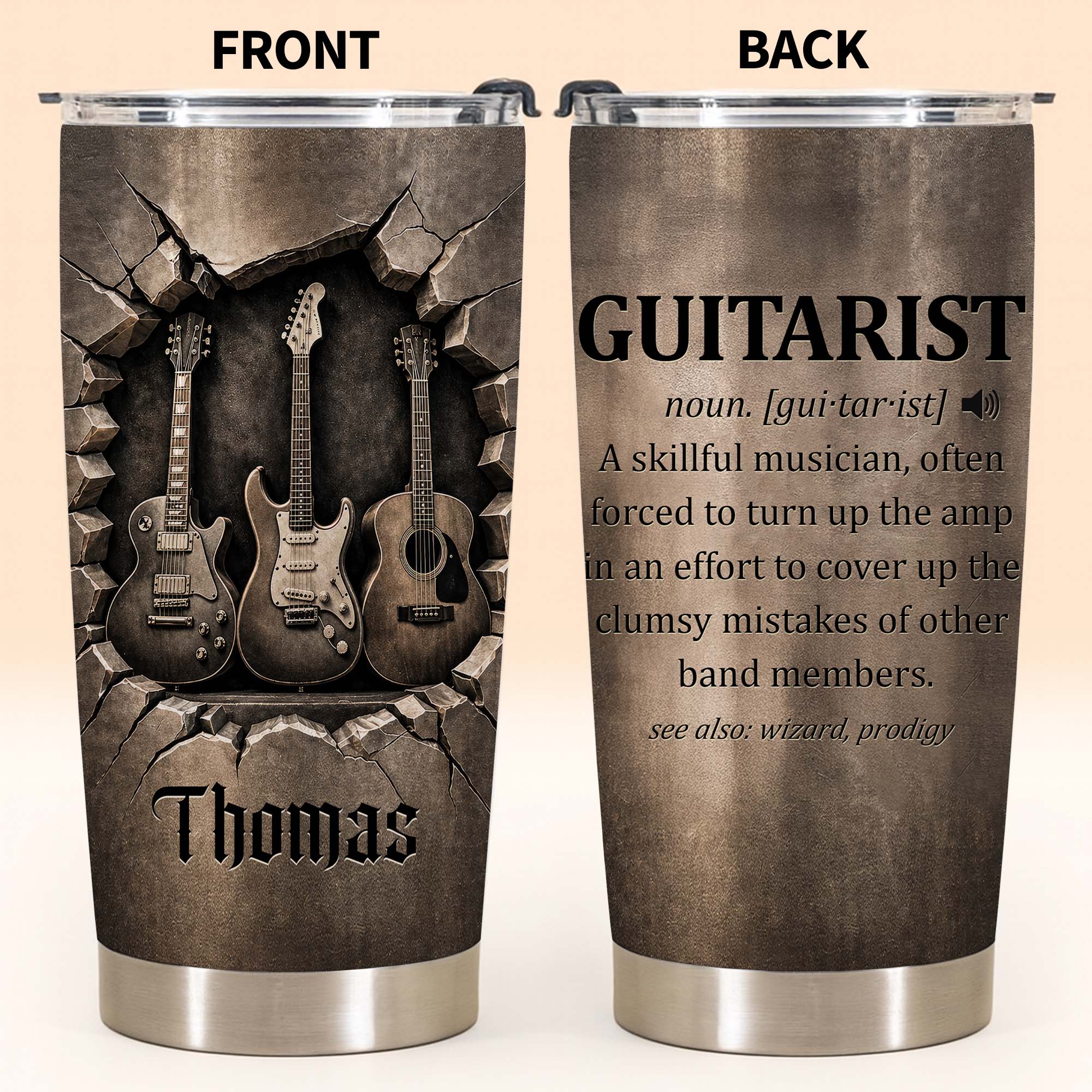 Personalized Music Lover Gift Custom Name 20oz Tumbler