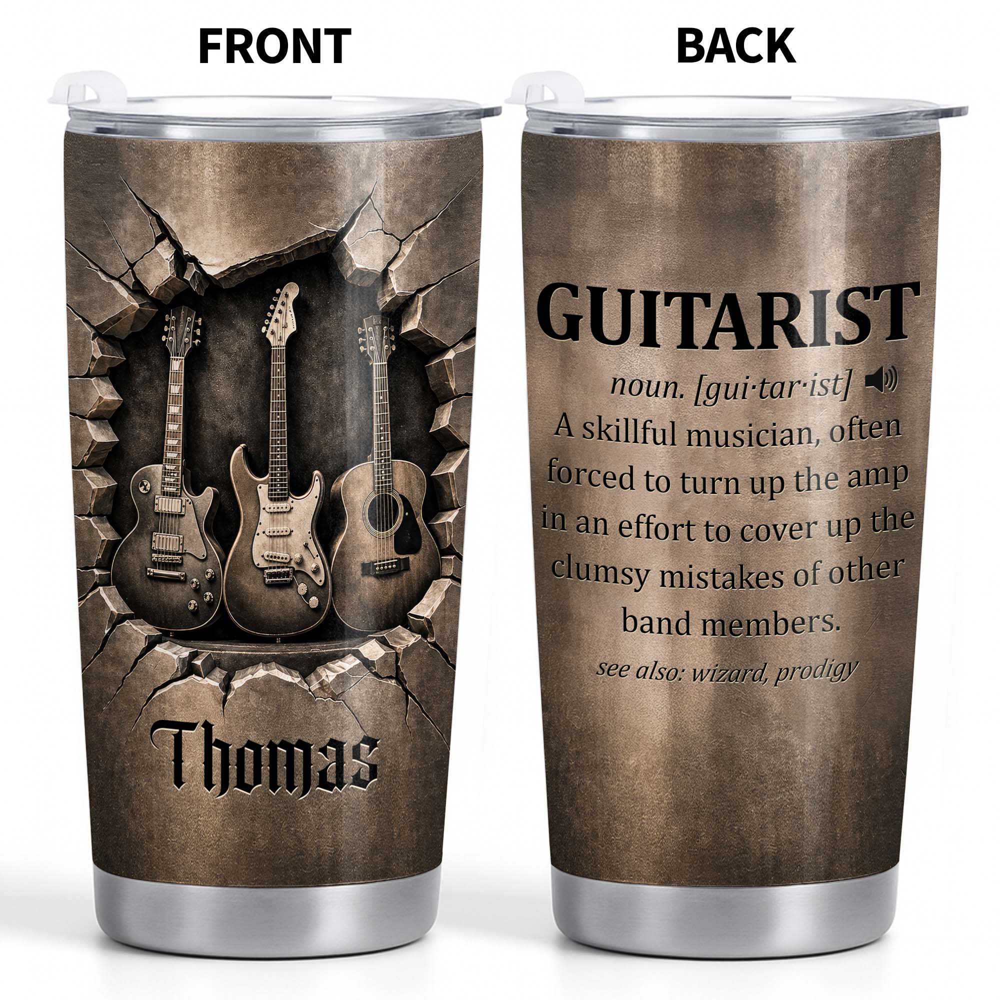 Personalized Music Lover Gift Custom Name 20oz Tumbler