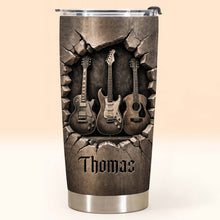 Load image into Gallery viewer, Personalized Acoustic &amp; Electric Guitar Tumbler Custom Name 20oz Gift for Music Lovers
