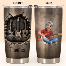 Load image into Gallery viewer, Personalized Acoustic &amp; Electric Guitar Tumbler Custom Name 20oz Gift for Music Lovers
