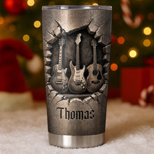 Load image into Gallery viewer, Personalized Acoustic &amp; Electric Guitar Tumbler Custom Name 20oz Gift for Music Lovers
