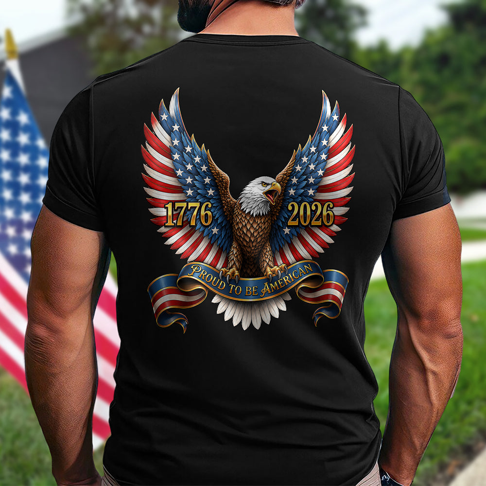Personalized Patriotic Eagle T-Shirt Proud to Be American Gift