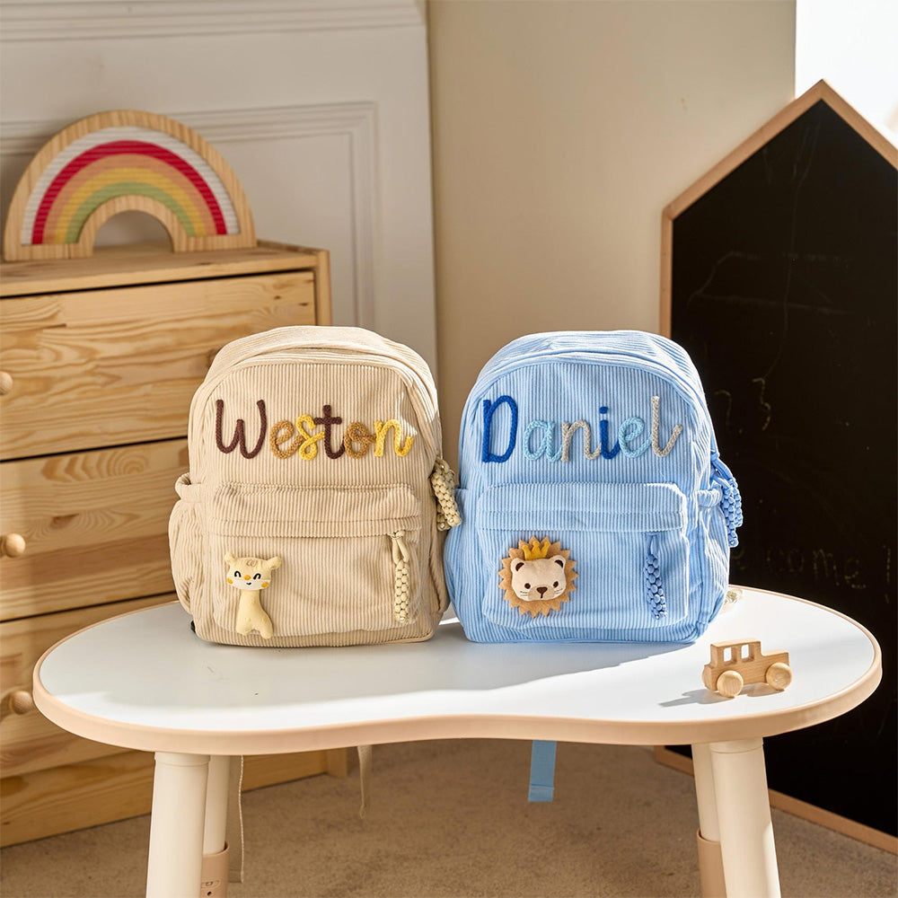 Personalized Corduroy Backpack for Kids - Custom Name Gift