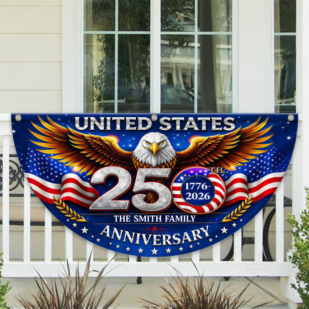 Personalized Family Name Eagle Flag Custom 250th Anniversary Gift