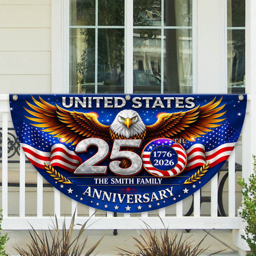 Personalized Family Name Eagle Flag Custom 250th Anniversary Gift