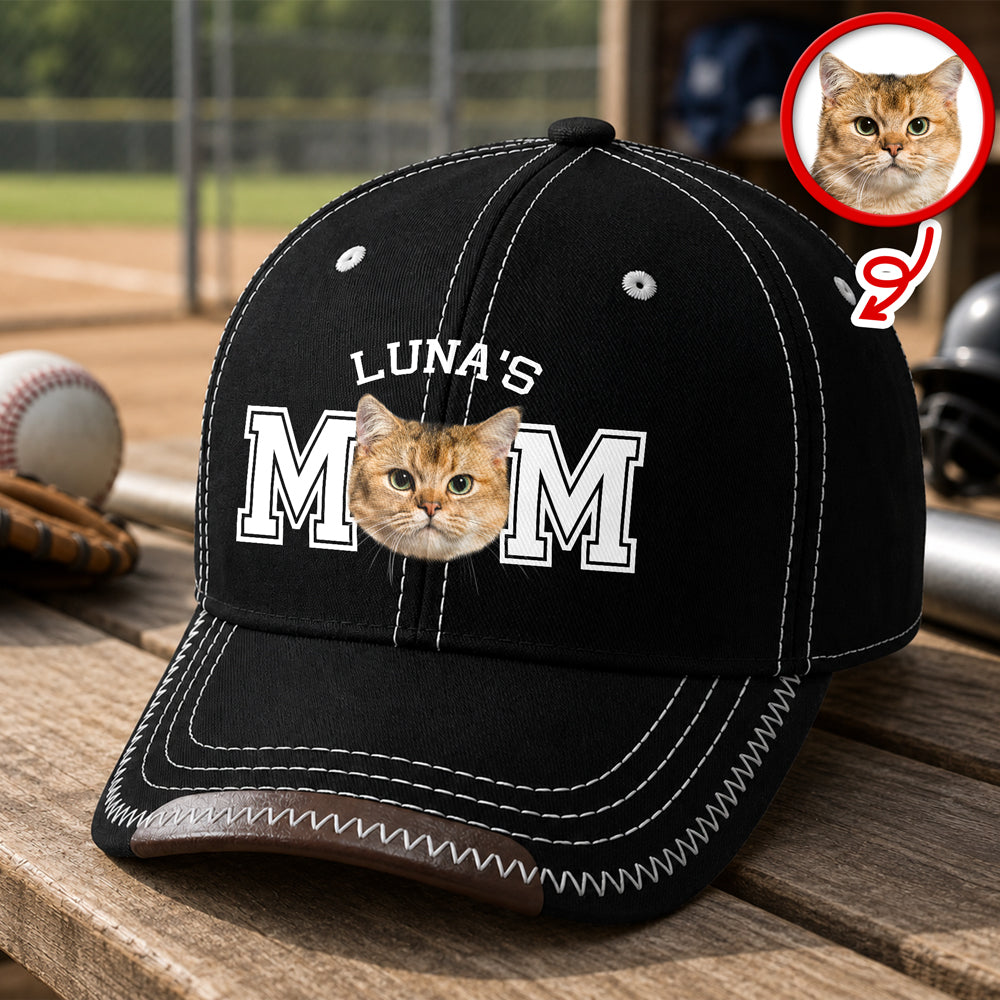 Personalized Dog Photo Baseball Cap Custom Gift for Pet Dad