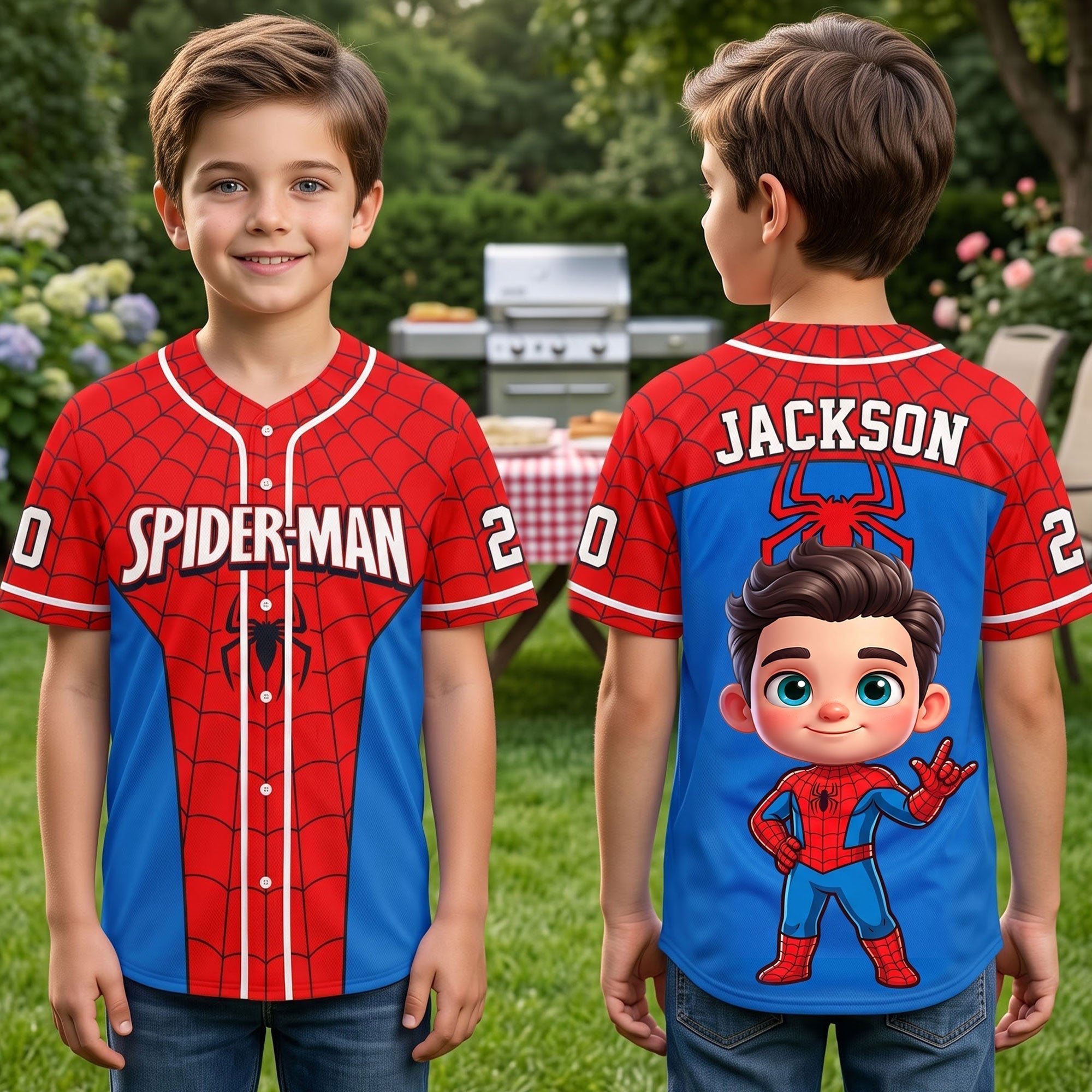 Personalized Spider-Man Baseball Jersey Custom Name Kids Gift