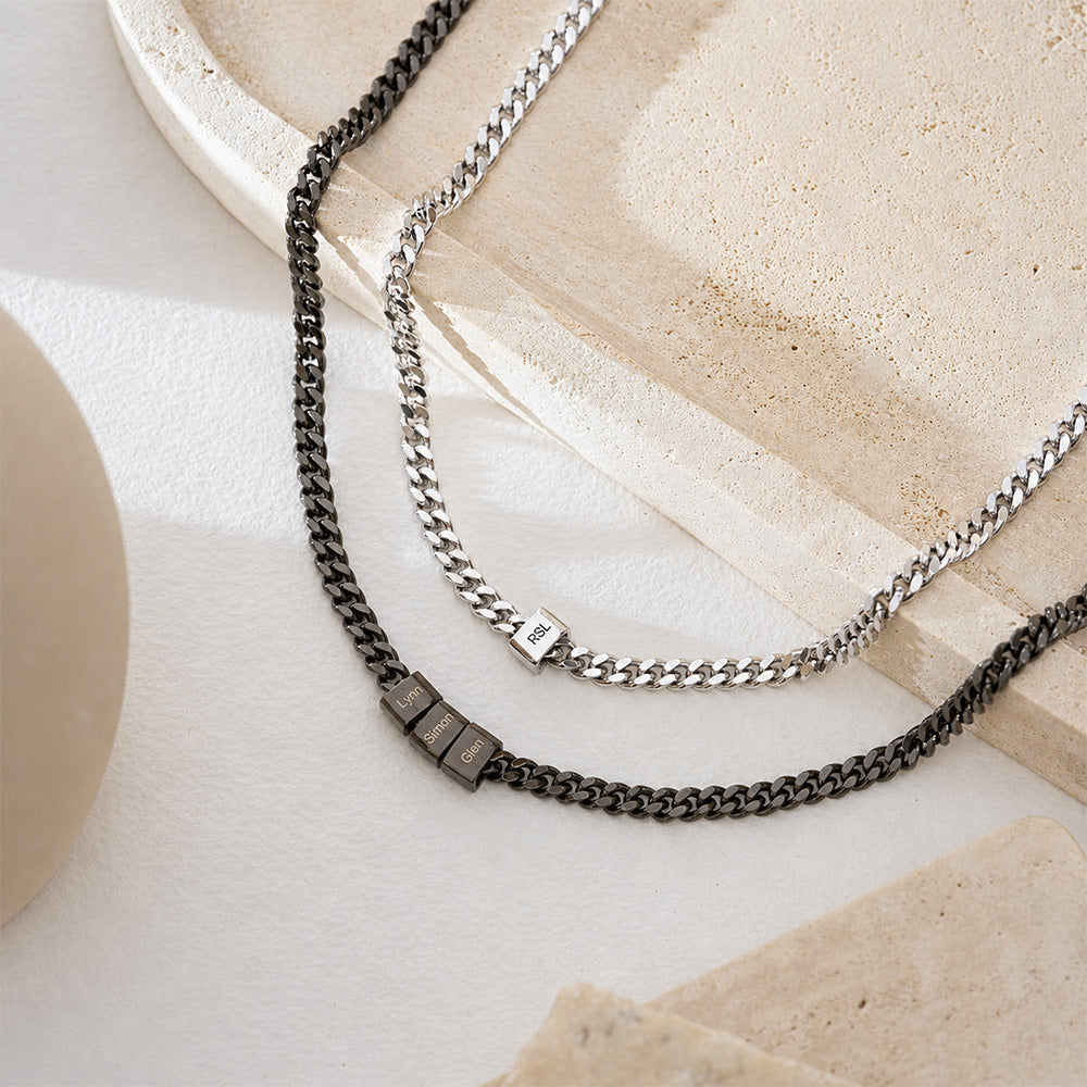 Personalized Engraved Necklace for Dad - Custom Names Gift