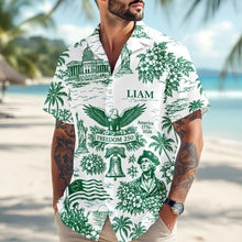 Load image into Gallery viewer, Personalized Hawaiian Shirt Custom Name 4th of July Gift for Dad
