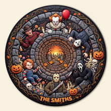 Load image into Gallery viewer, Personalized Halloween Shape Doormat Custom Family Name Gift
