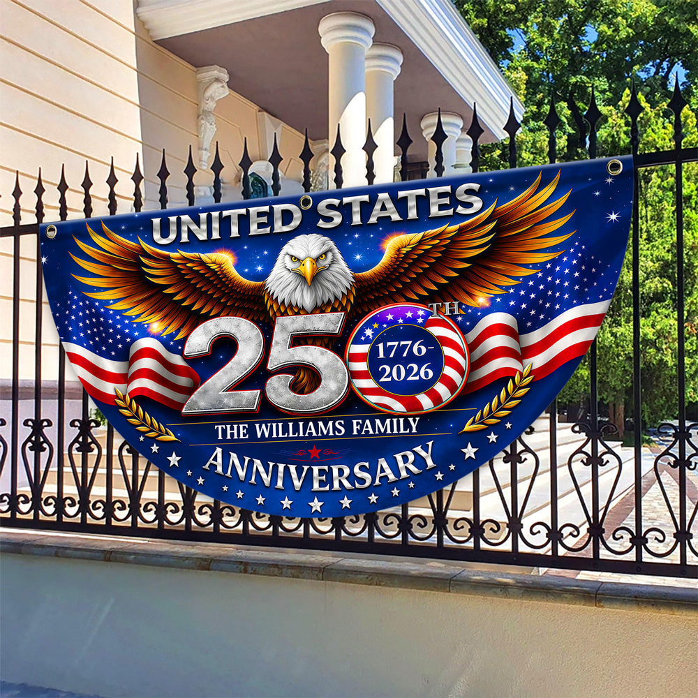 Personalized Family Name Eagle Flag Custom 250th Anniversary Gift