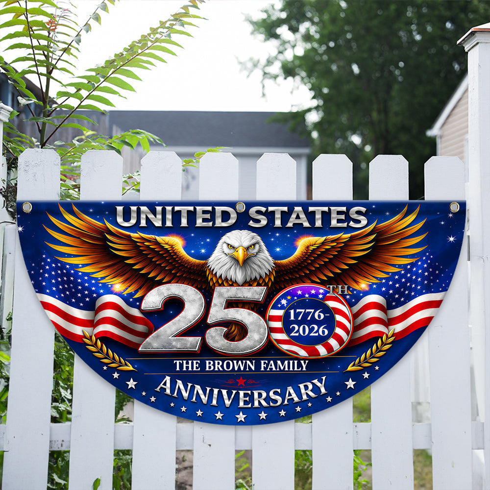 Personalized Family Name Eagle Flag Custom 250th Anniversary Gift