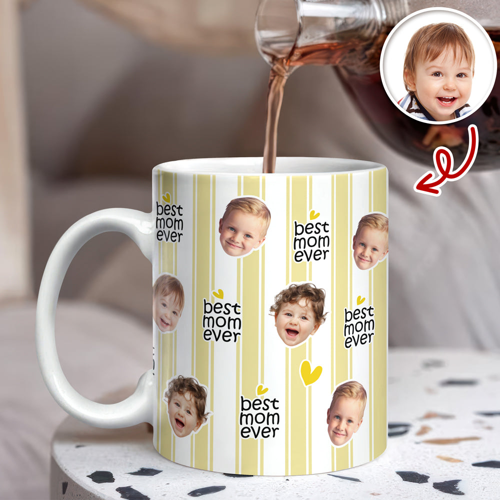 Personalized Full Mug Best Mom Ever Custom Face Gift for Mom