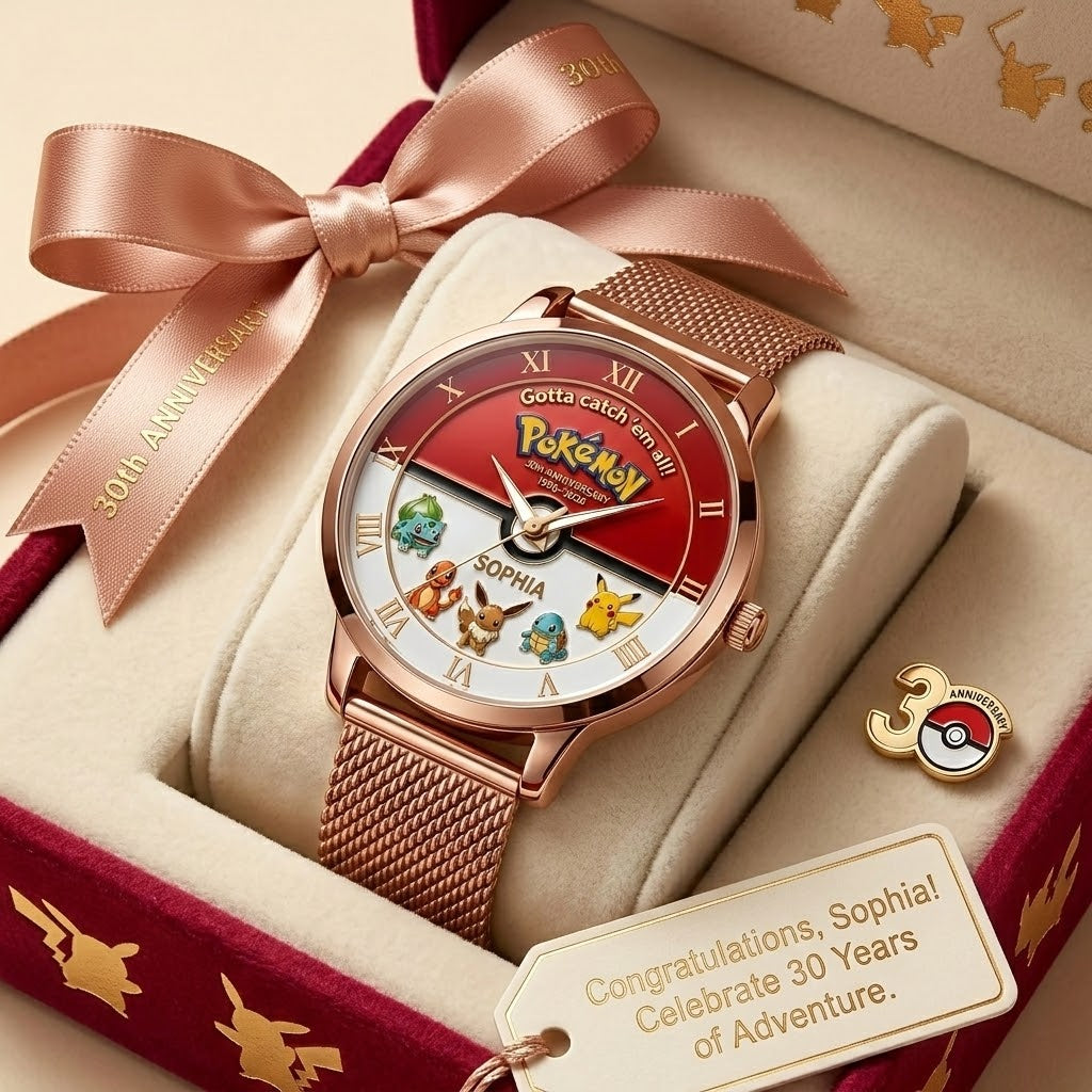 Personalized Pokémon Women's Hand Watch Custom Name Gift for Her