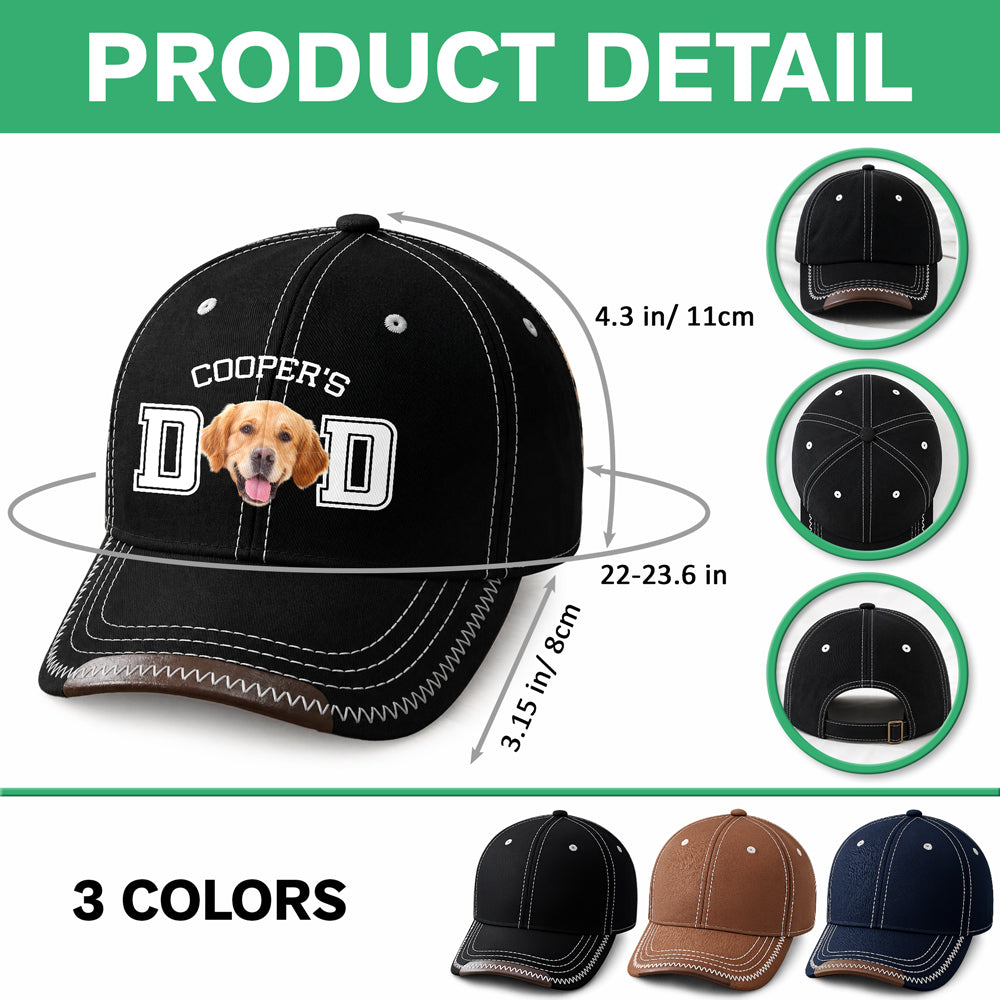 Personalized Dog Photo Baseball Cap Custom Gift for Pet Dad