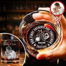 Load image into Gallery viewer, Customized Engraved Rock Glass Photo Gift for Dad Father's Day
