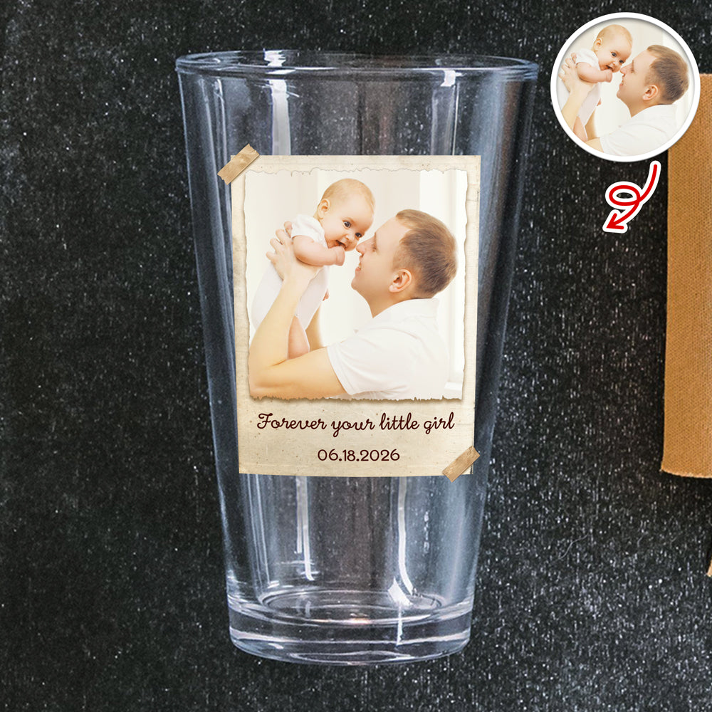 Personalized Father of the Bride Beer Glass Custom Photo Gift for Dad