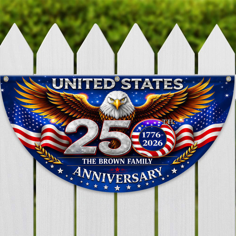 Personalized Family Name Eagle Flag Custom 250th Anniversary Gift